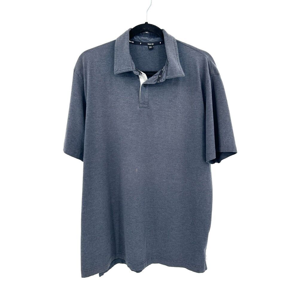 PUBLIC REC *Flawed* Men's Navy Blue Performance Short Sleeve Polo Shirt Size XL